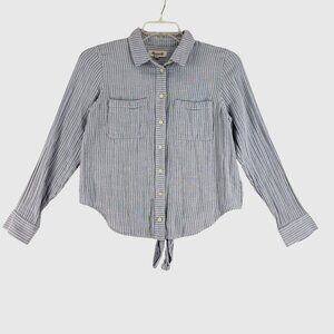 Madewell Striped Button-Up Shirt Top Collared Womens M